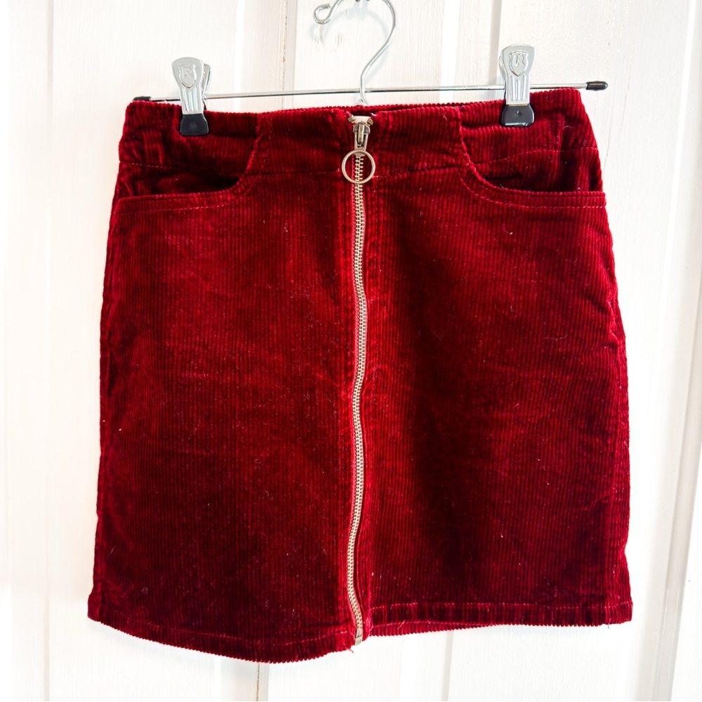 Mudd Red Corduroy Skirt